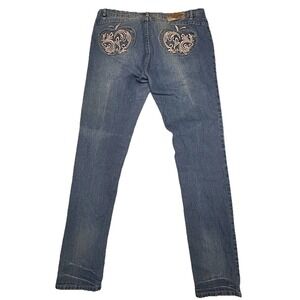 Vintage Apple Bottom Jeans Womens Sz 13 /14 Logo Dark Wash Full Length Y2K Rare!